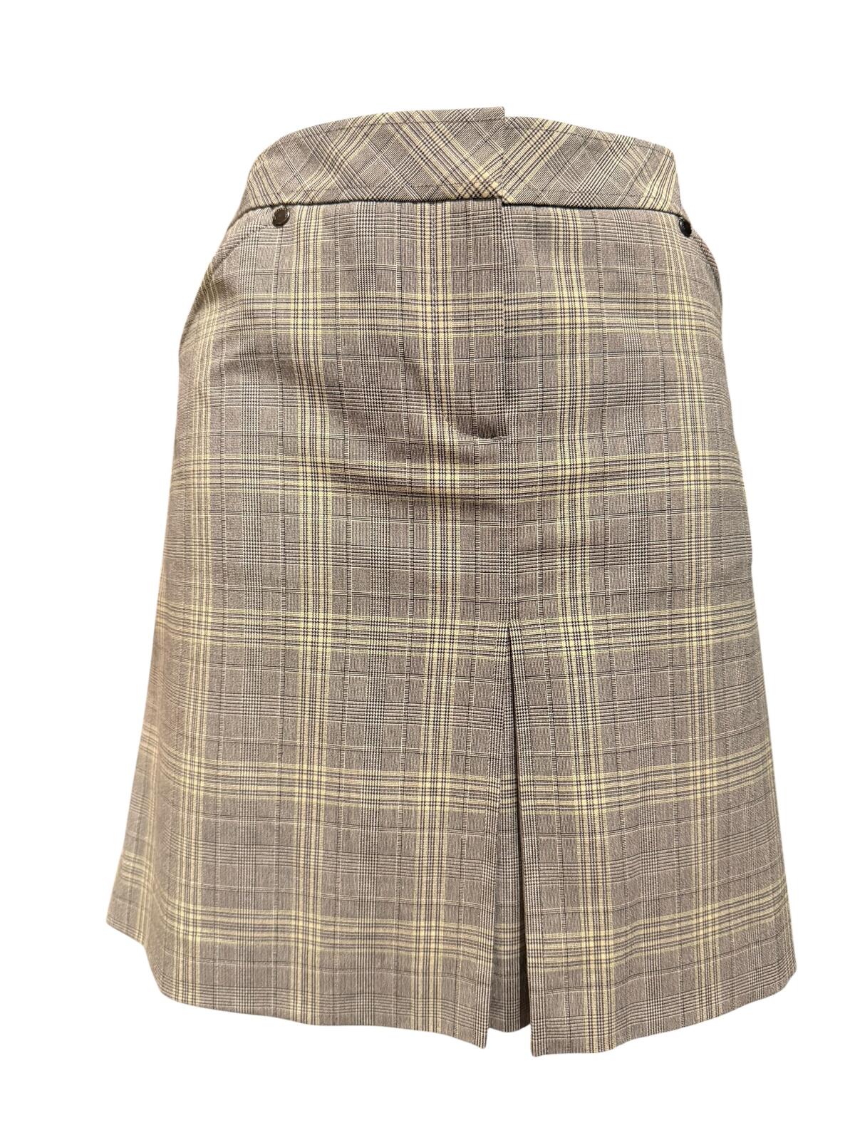 Cutter & Buck Plaid A-Line Skort with Front Pleat and Pockets