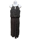 London Style Collection Black Polka Dot Wide Leg Jumpsuit