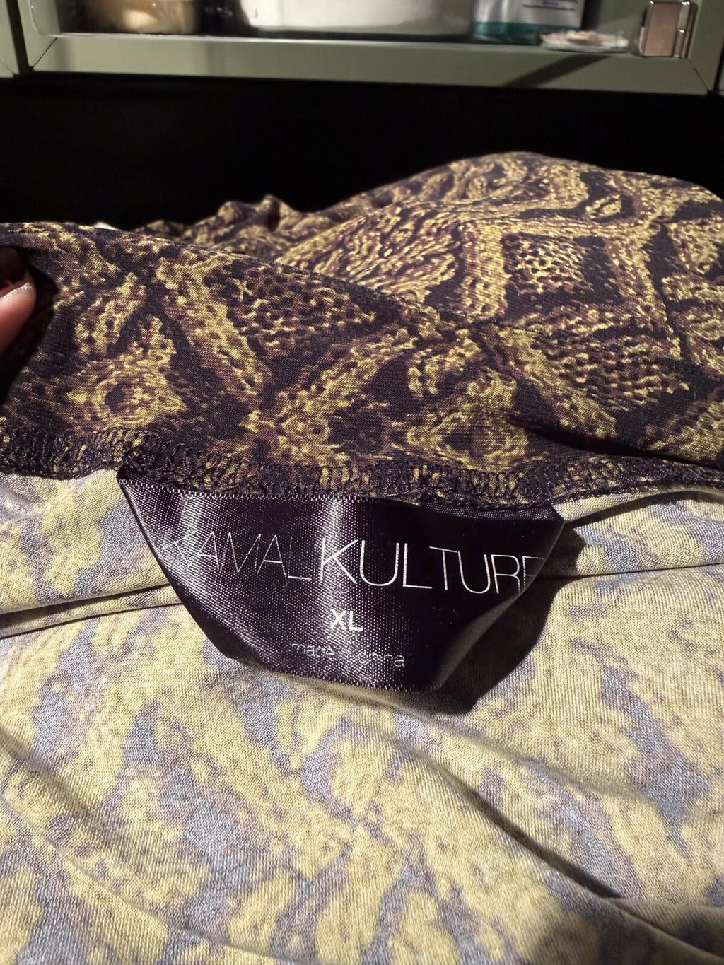 KamaliKulture Norma Kamala Geometric Pattern Long Sleeve Top with Boat Neck