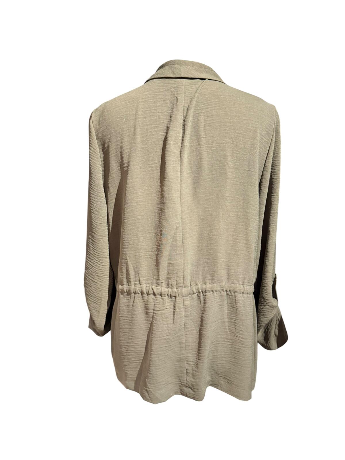 Rachel Zoe Olive Green Open Front Cardigan with Drawstring