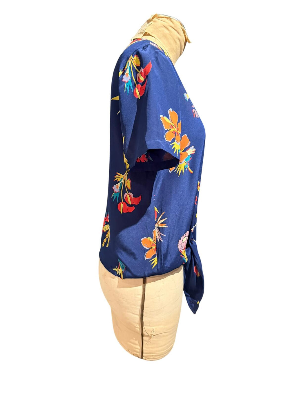 Madewell Floral Print Tie-Front Short Sleeve Blouse