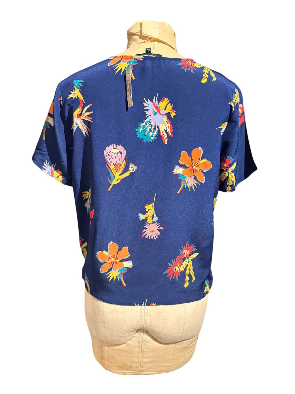 Madewell Floral Print Tie-Front Short Sleeve Blouse