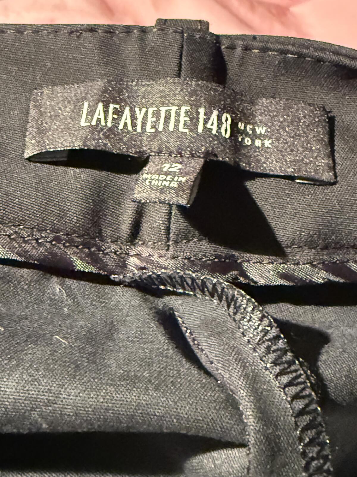 Lafayette 148 High-Waisted Black Pants with Belt Loops