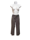Willi Smith Gray Wide-Leg Cropped Belted Trousers