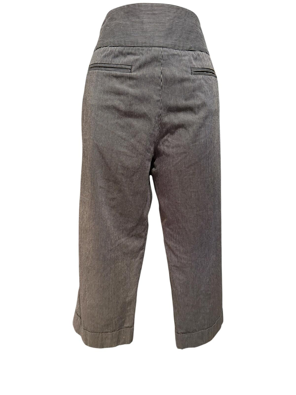 Willi Smith Gray Wide-Leg Cropped Belted Trousers