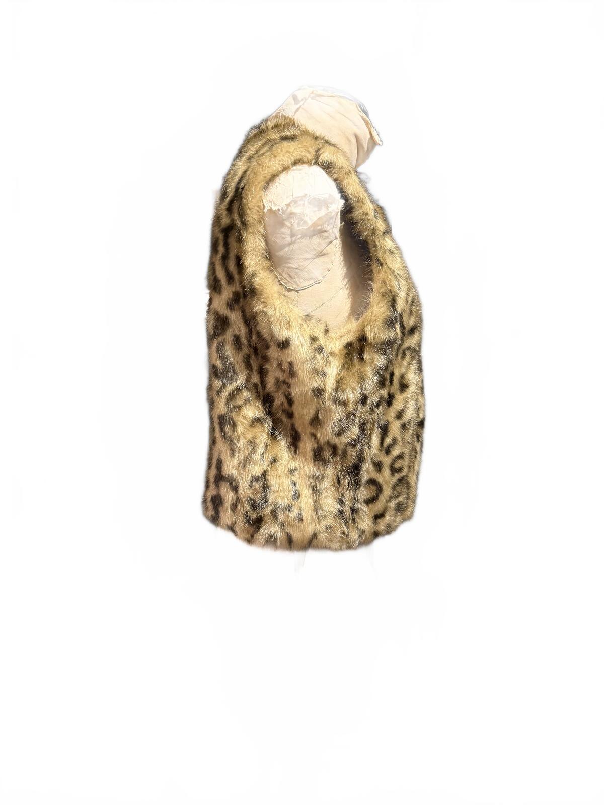Donna Salyers Faux Fur Leopard Print Vest