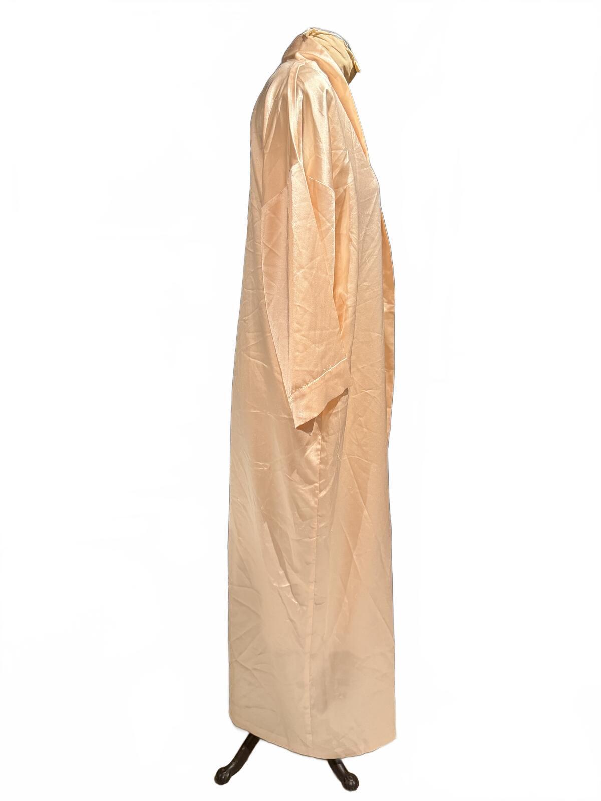 Christian Dior Long Blush Pink Satin Robe with Open Front