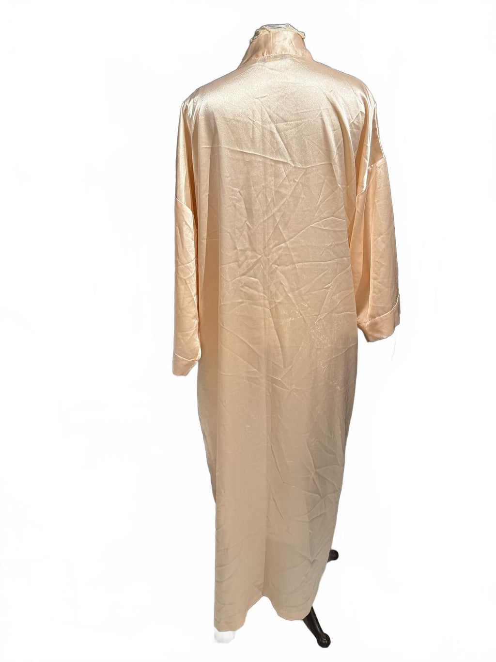 Christian Dior Long Blush Pink Satin Robe with Open Front