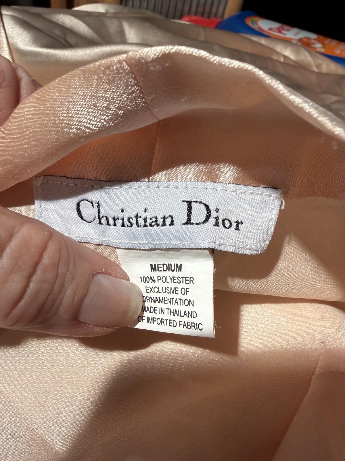 Christian Dior Long Blush Pink Satin Robe with Open Front