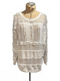 Skye’s The Limit Cream Textured Sheer Long Sleeve Knit Top