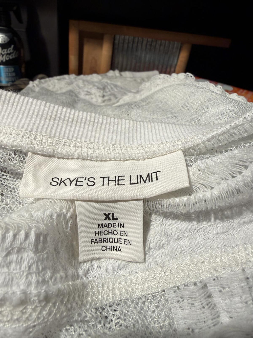 Skye’s The Limit Cream Textured Sheer Long Sleeve Knit Top