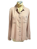 Mudd Light Pink Long Sleeve Button-Up Shirt with Chest Pockets