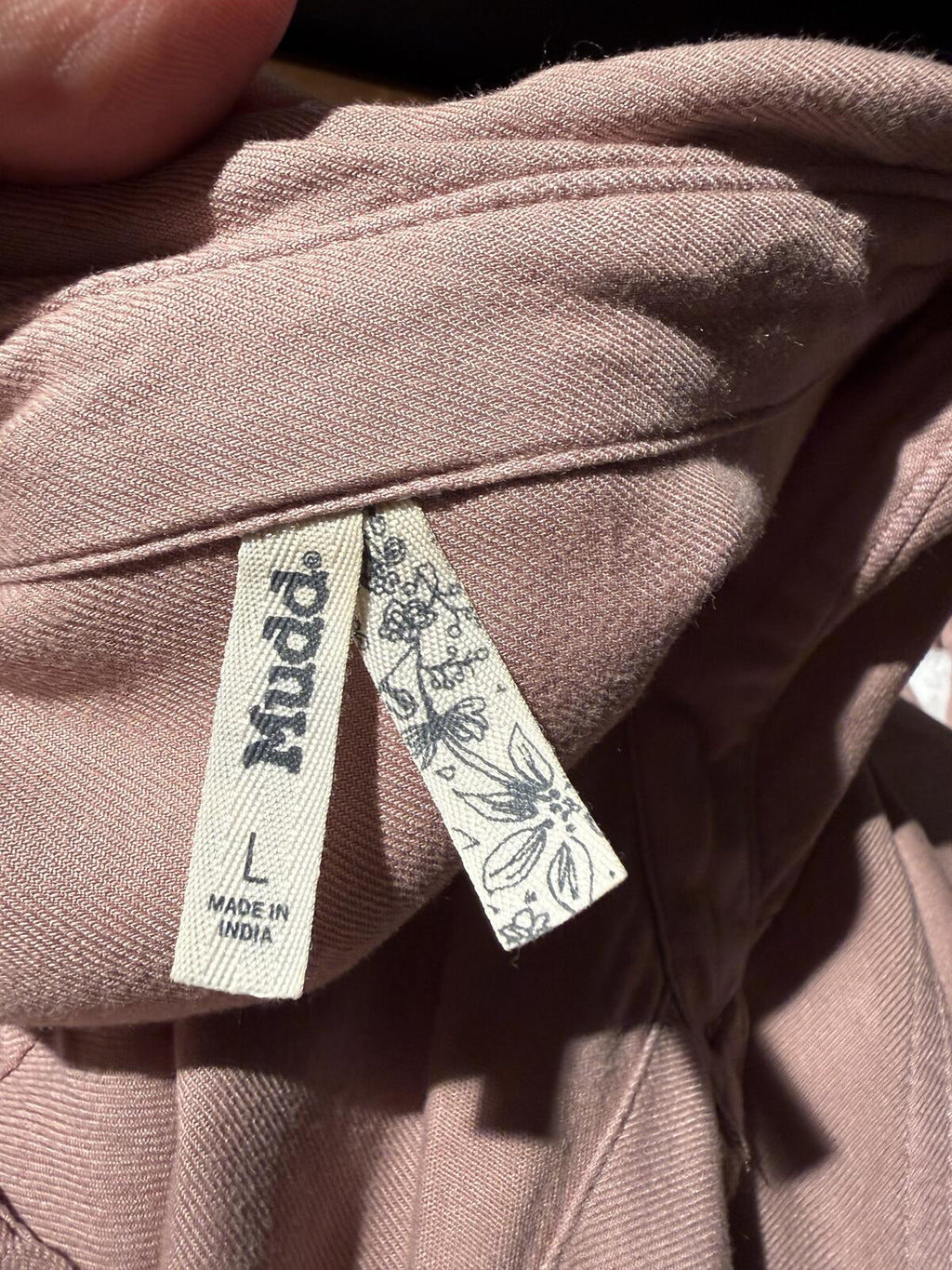 Mudd Light Pink Long Sleeve Button-Up Shirt with Chest Pockets