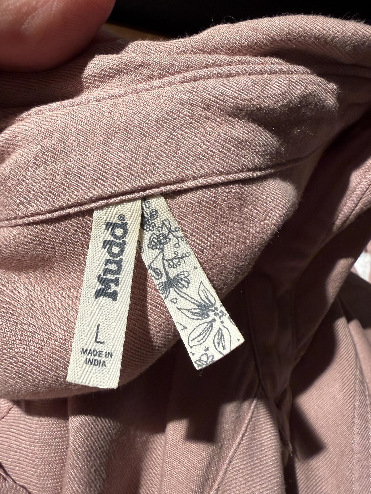 Mudd Light Pink Long Sleeve Button-Up Shirt with Chest Pockets