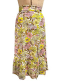 Loft Floral Midi Skirt with Ruffle Hem & Side Slit