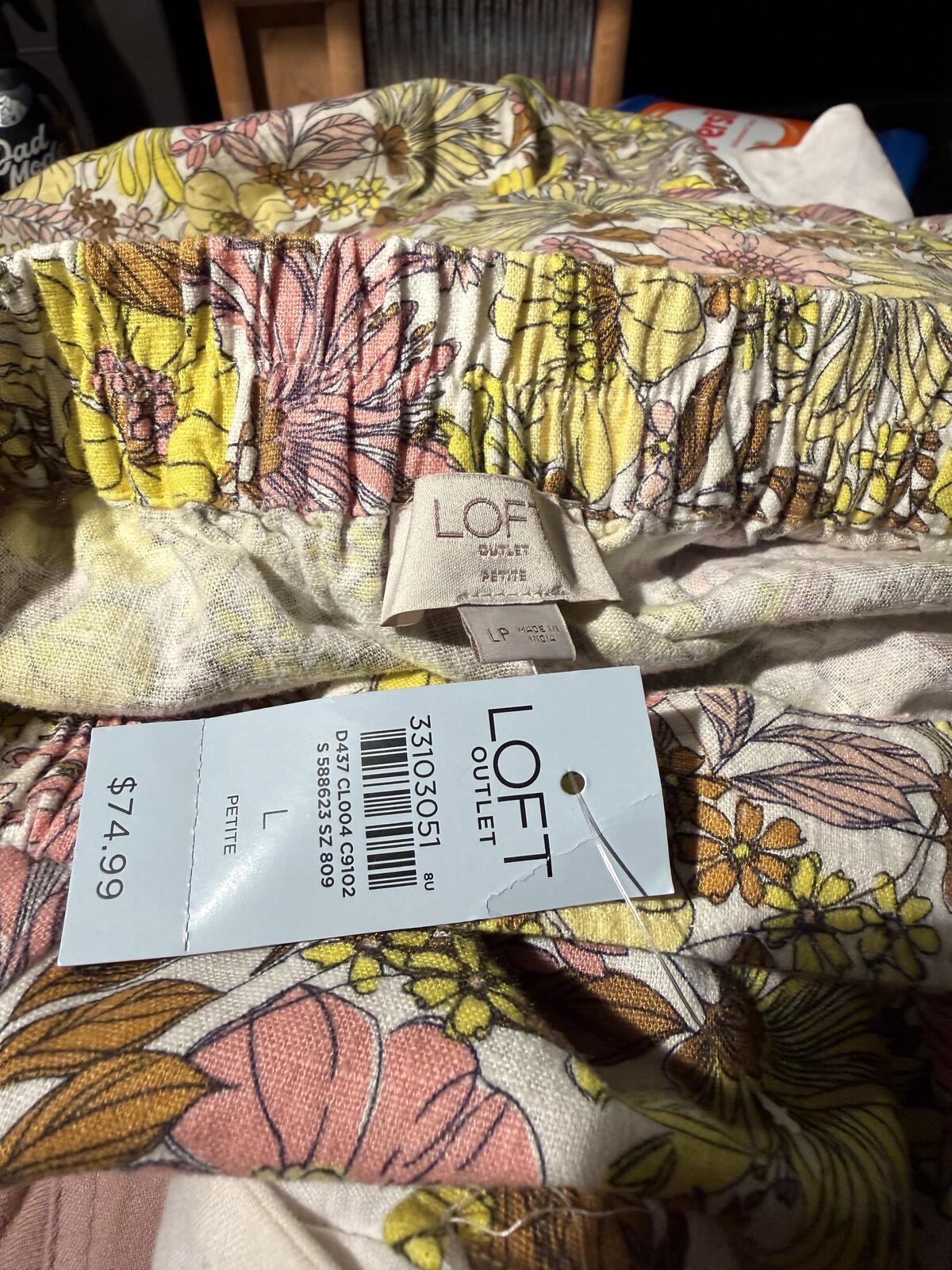 Loft Floral Midi Skirt with Ruffle Hem & Side Slit