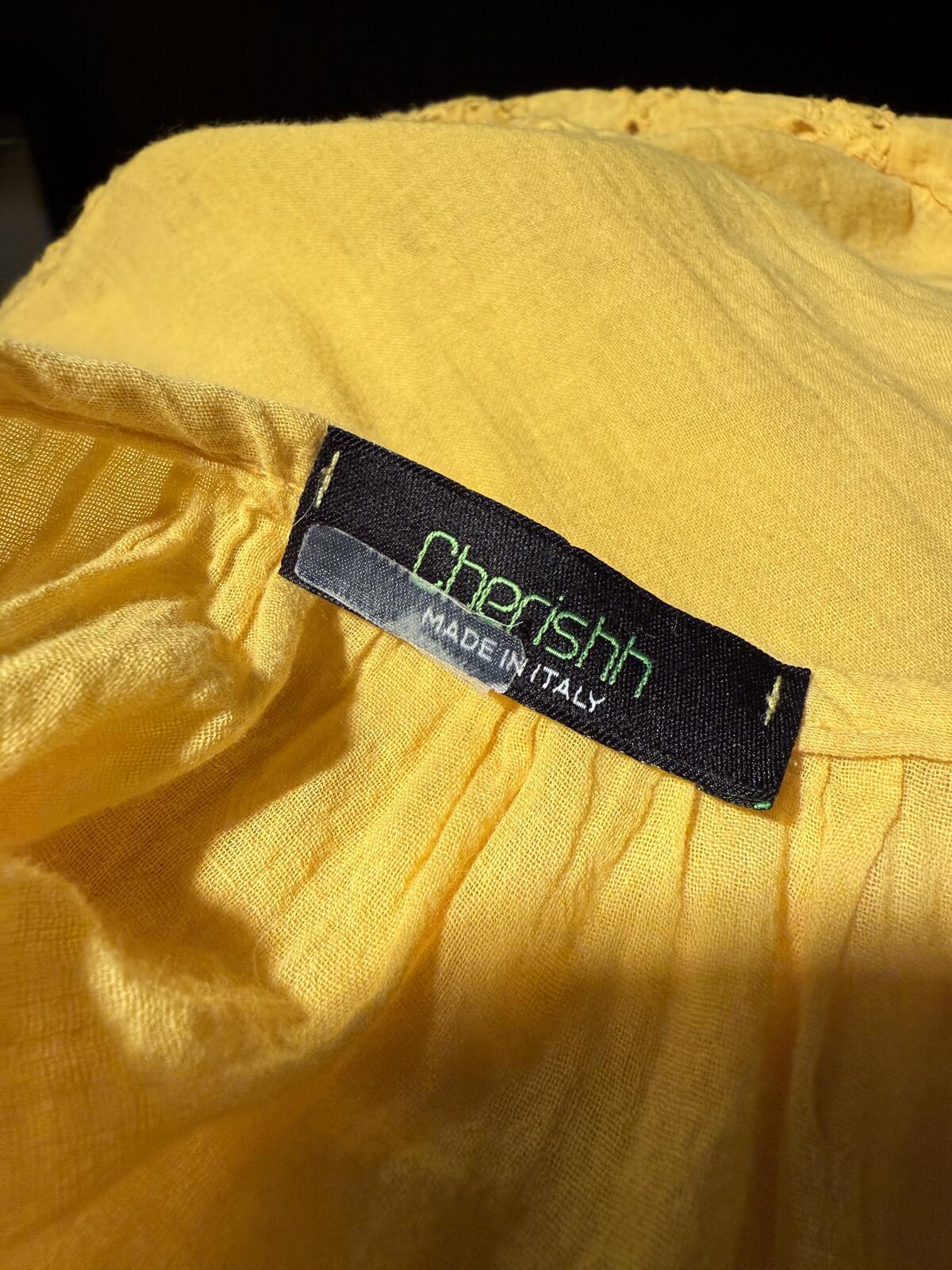 Cherishh Yellow Bohemian Style Crochet Trim Tunic Top