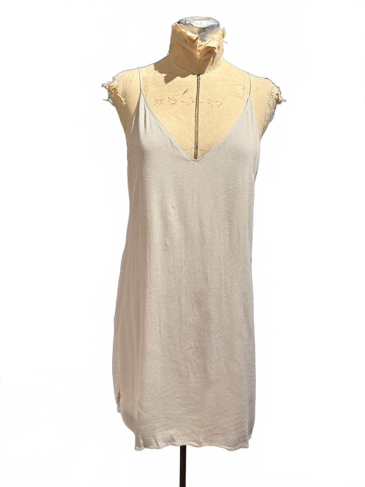 Wilfred Free Light Beige Sleeveless Slip Dress with Thin Straps