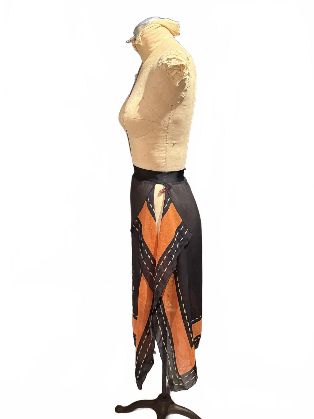 Gideon Oberson Sheer Black and Orange Floral Cover-up