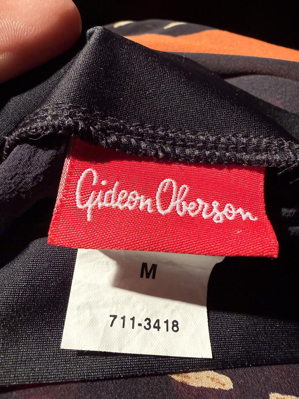 Gideon Oberson Sheer Black and Orange Floral Cover-up