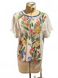 Desigual Floral Print Lightweight Short Sleeve Blouse