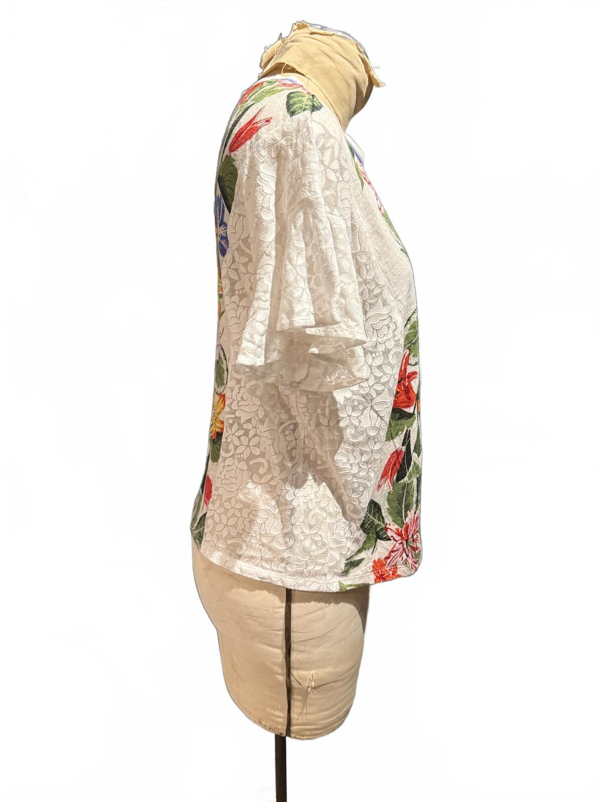Desigual Floral Print Lightweight Short Sleeve Blouse