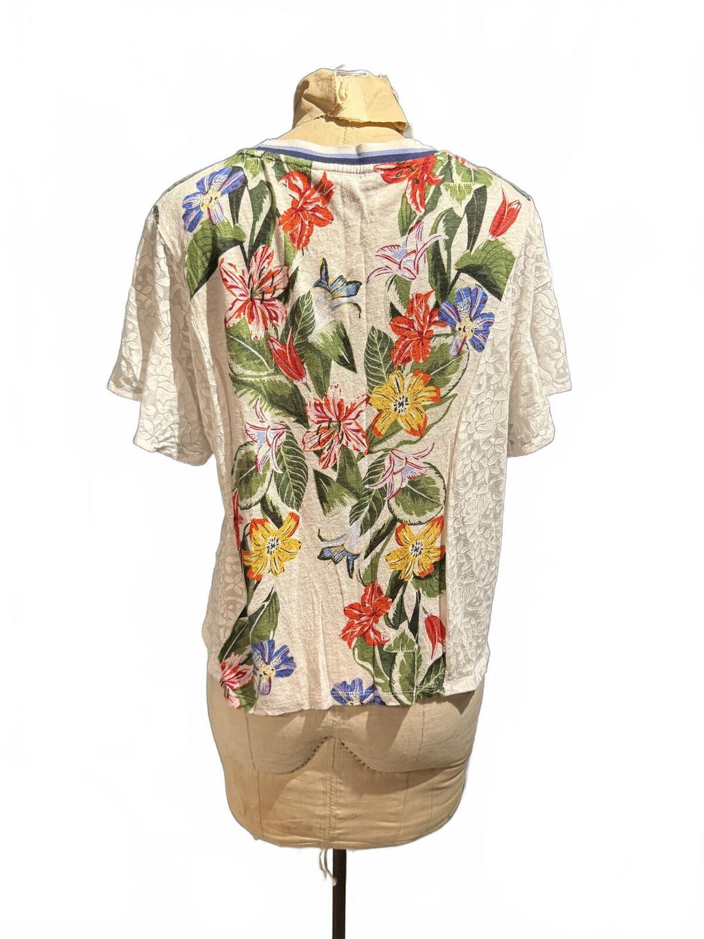 Desigual Floral Print Lightweight Short Sleeve Blouse