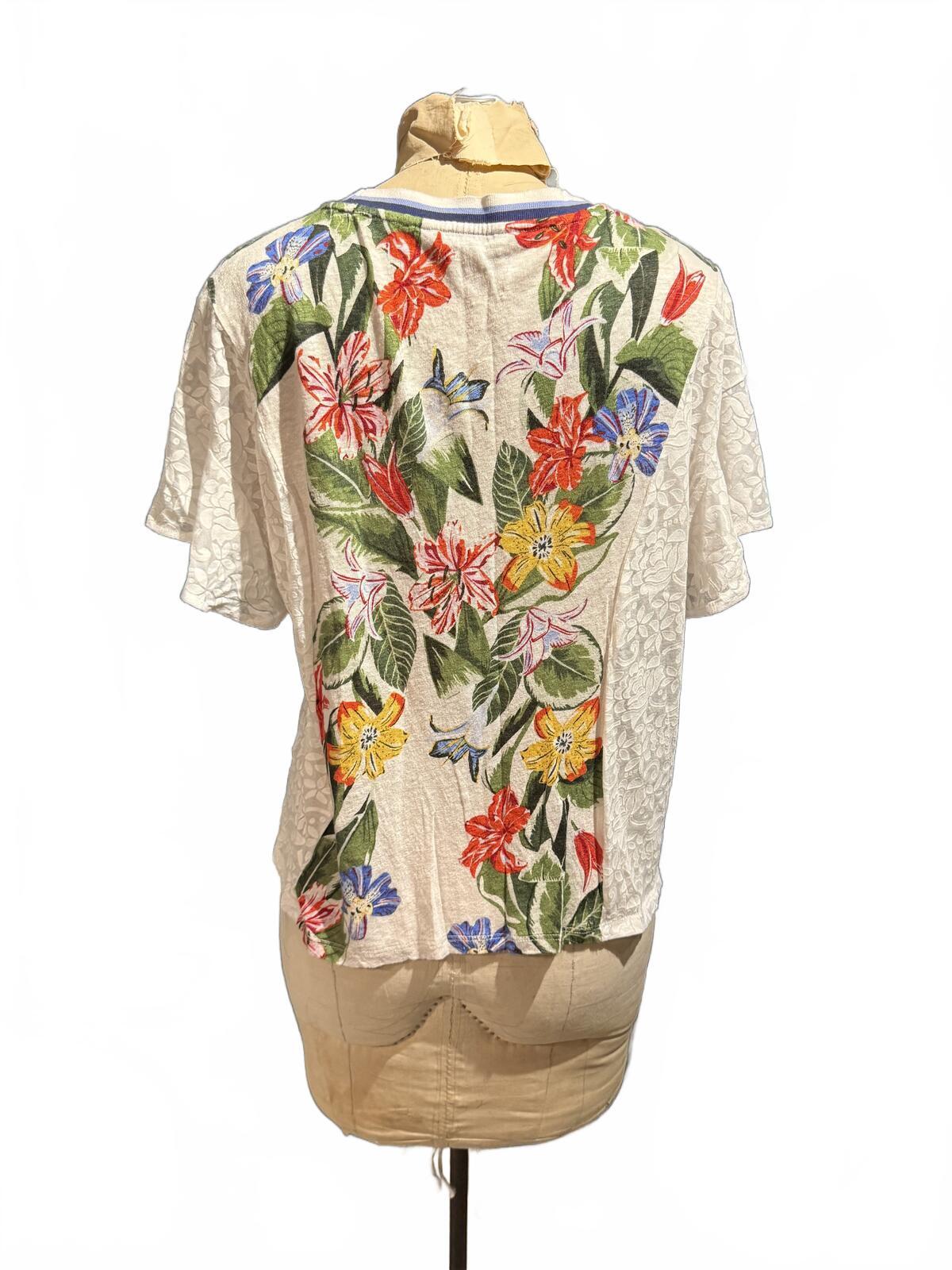Desigual Floral Print Lightweight Short Sleeve Blouse
