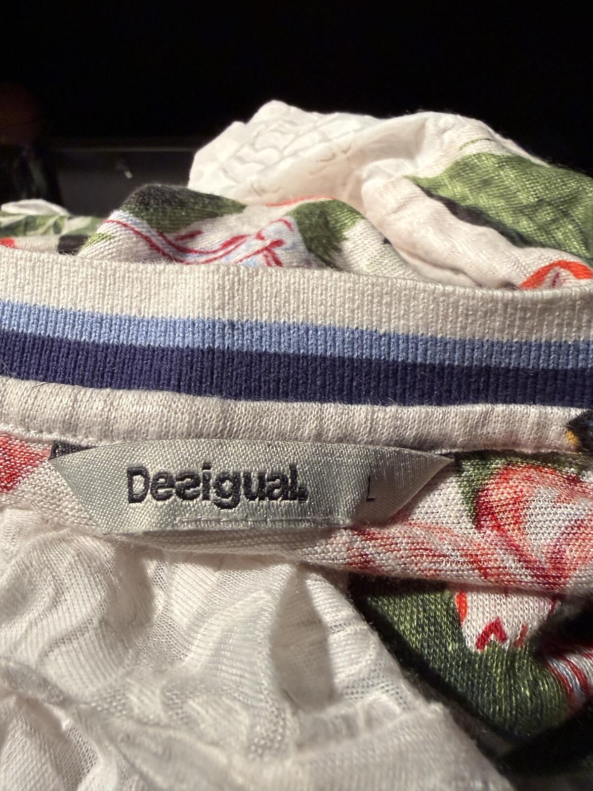Desigual Floral Print Lightweight Short Sleeve Blouse