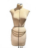 Gold Tone Chain Belt with Triple Layered Design