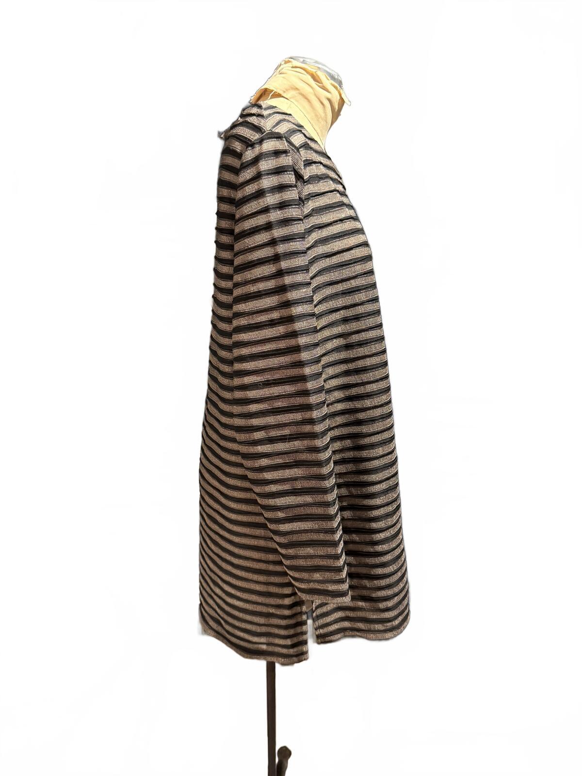 Chico’s Striped Long Sleeve Open Front Cardigan Duster