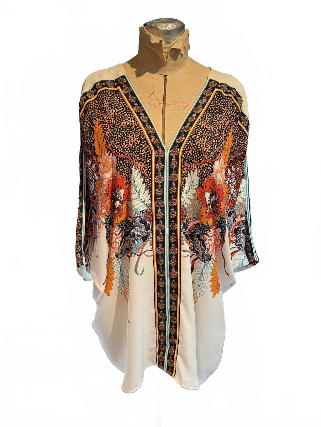 Rose + Olive Bohemian Floral Print Sheer Kimono Cardigan