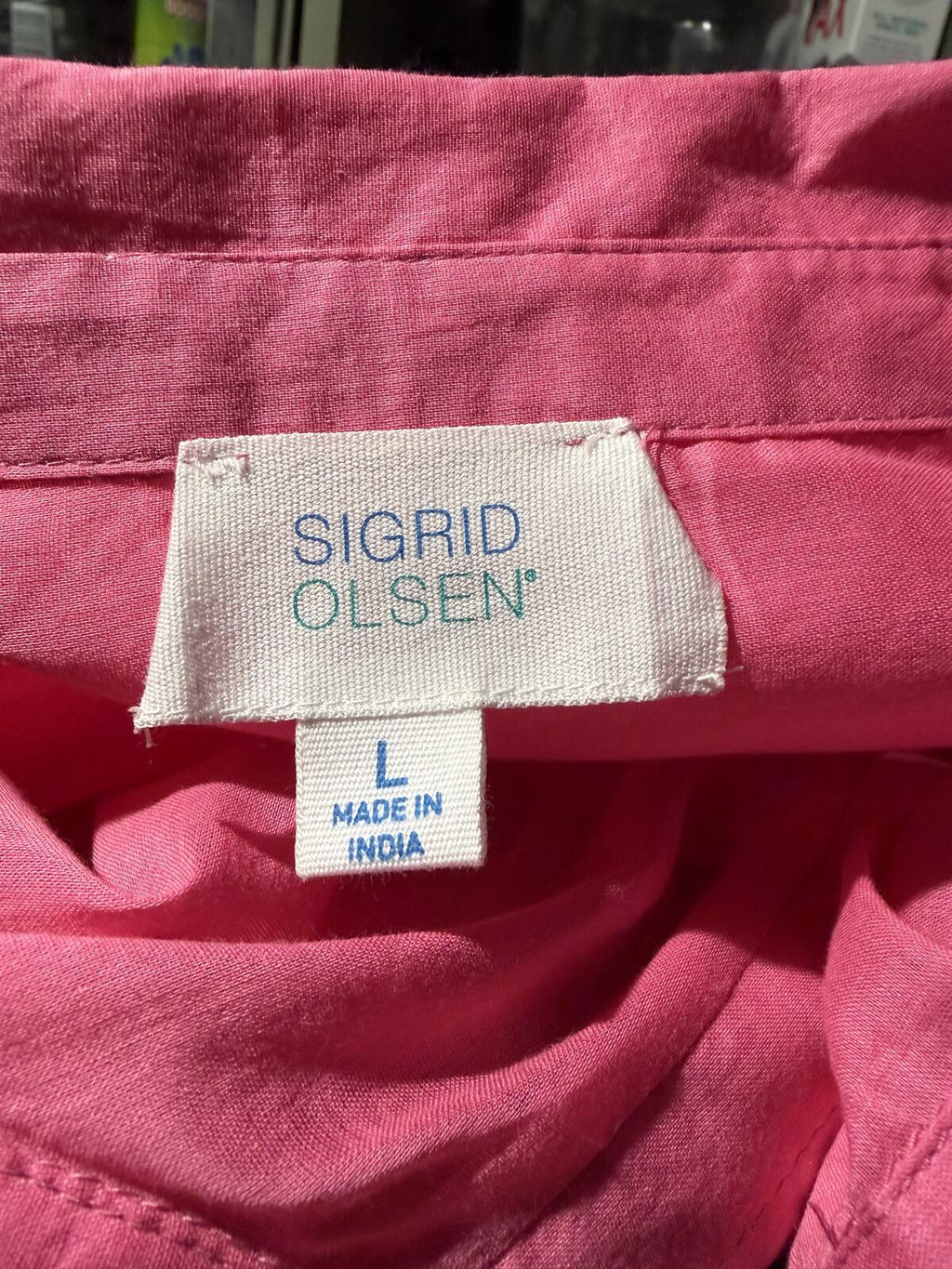 Sigrid Olsen Long Sleeve Pink Button-Up Shirt