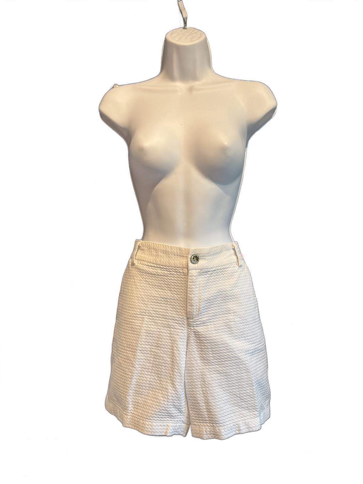 Lilly Pulitzer White Textured High-Waisted Shorts