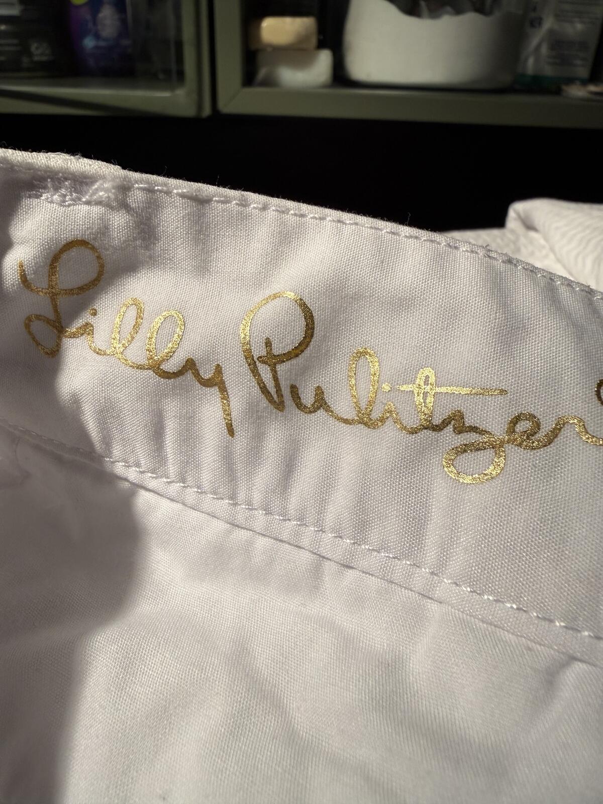 Lilly Pulitzer White Textured High-Waisted Shorts