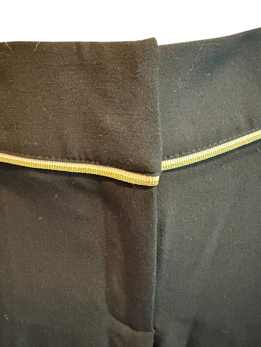 Cache Vintage Black Dress Pants with Gold Trim Detail