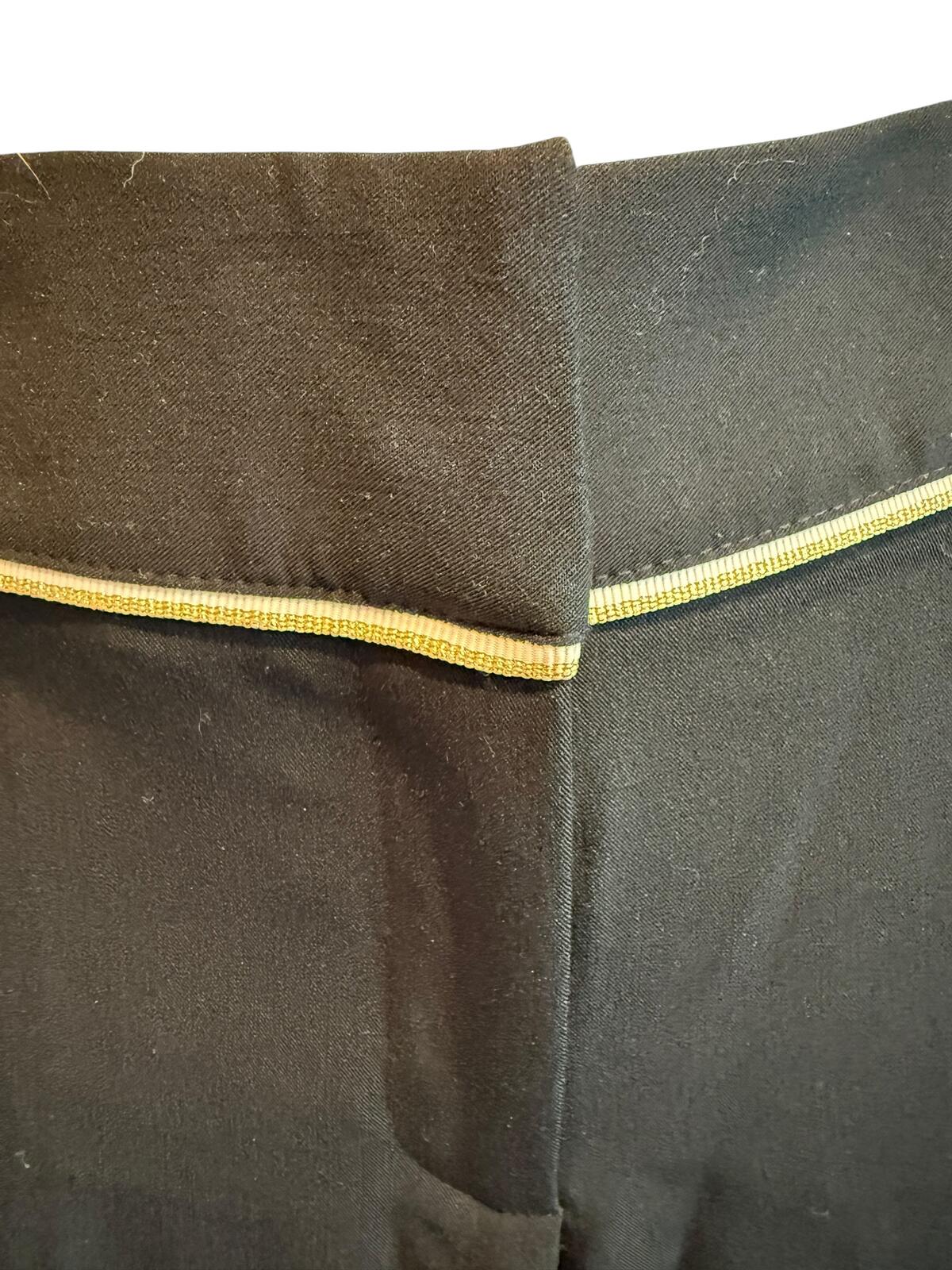 Cache Vintage Black Dress Pants with Gold Trim Detail