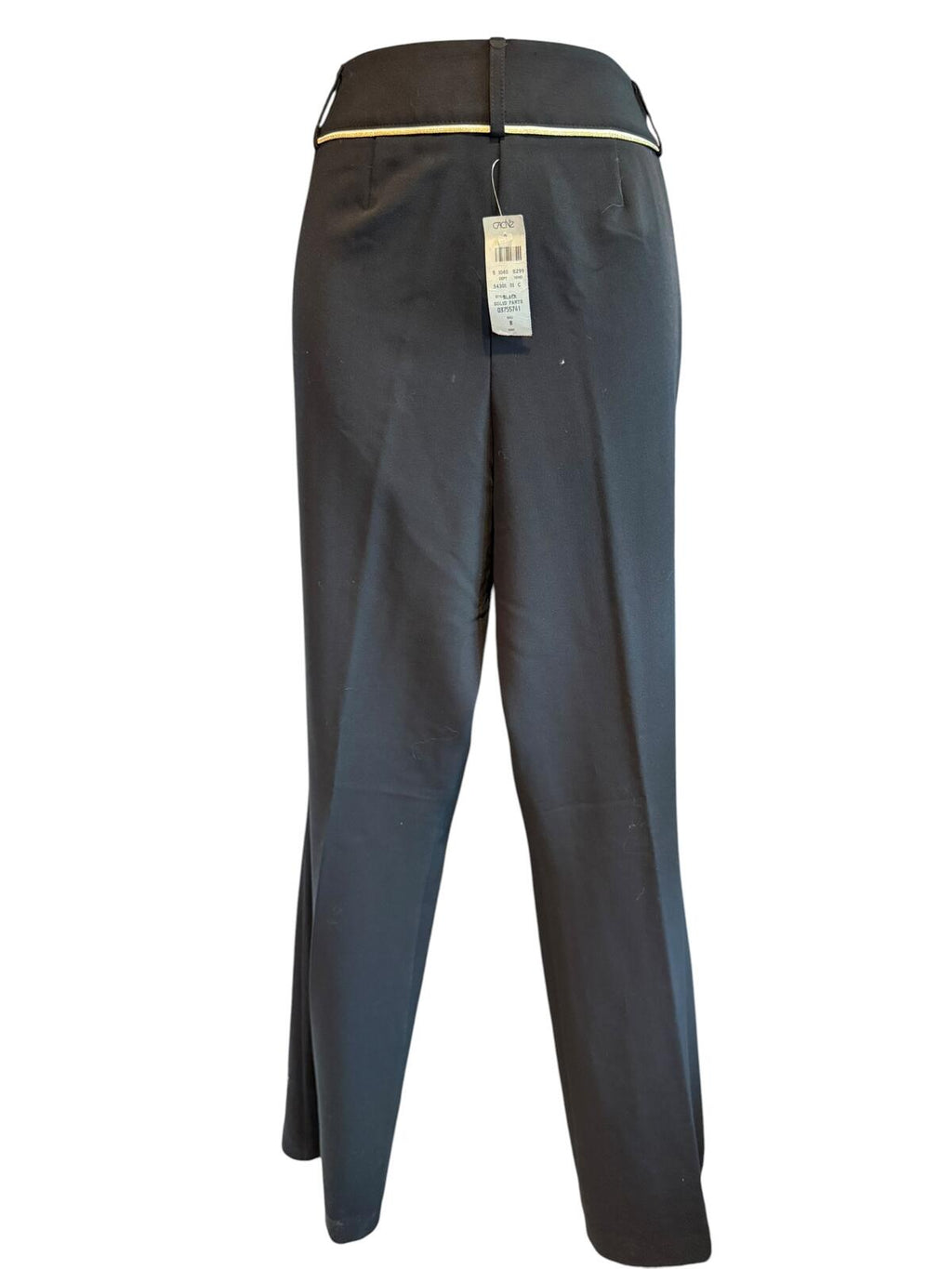 Cache Vintage Black Dress Pants with Gold Trim Detail