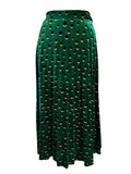 Maeve Green Velvet Polka Dot Maxi Skirt