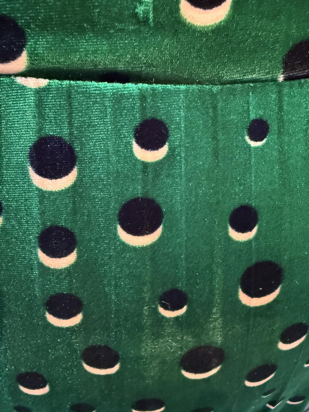 Maeve Green Velvet Polka Dot Maxi Skirt