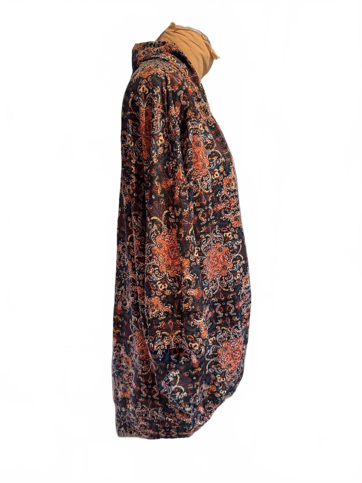 French Laundry Bohemian Style Open Front Kimono Cardigan with Floral Print