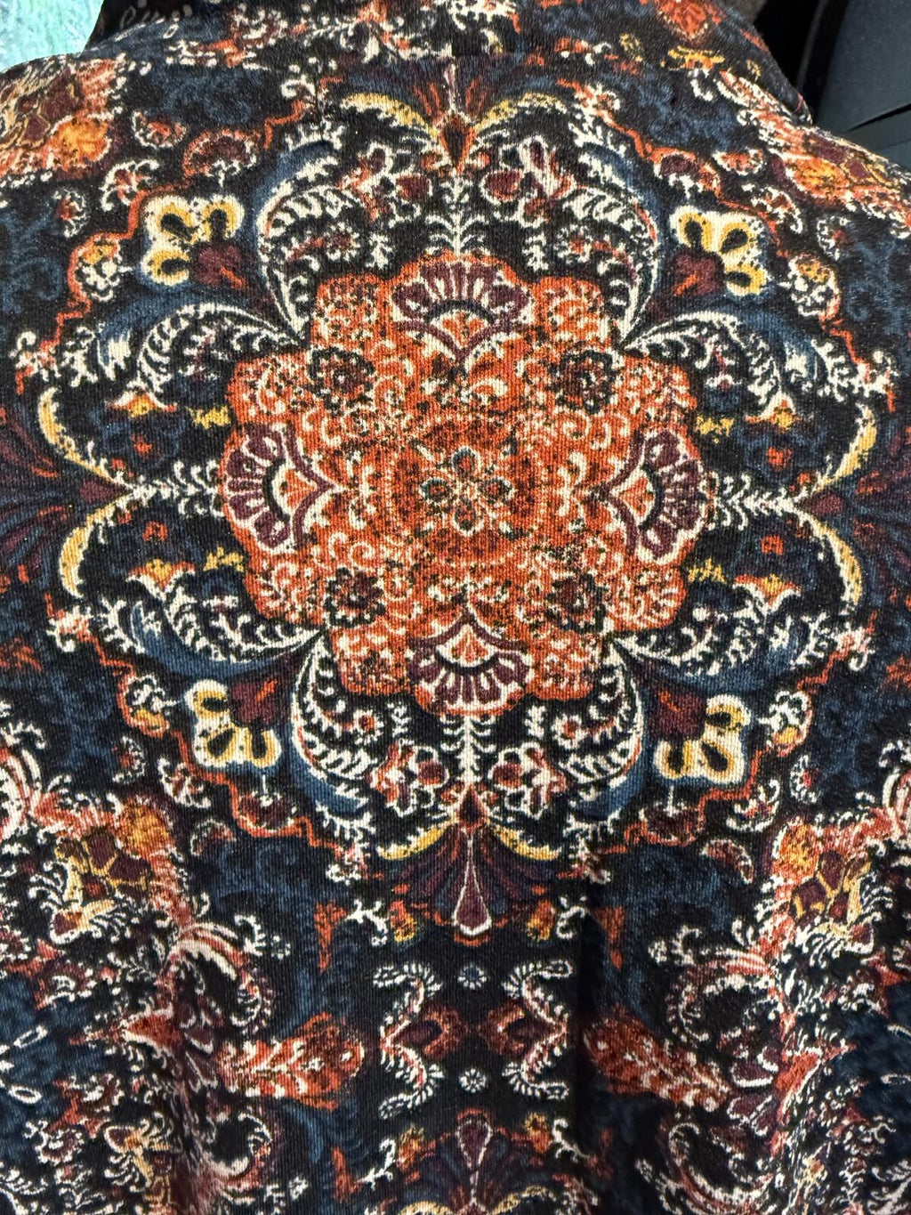 French Laundry Bohemian Style Open Front Kimono Cardigan with Floral Print