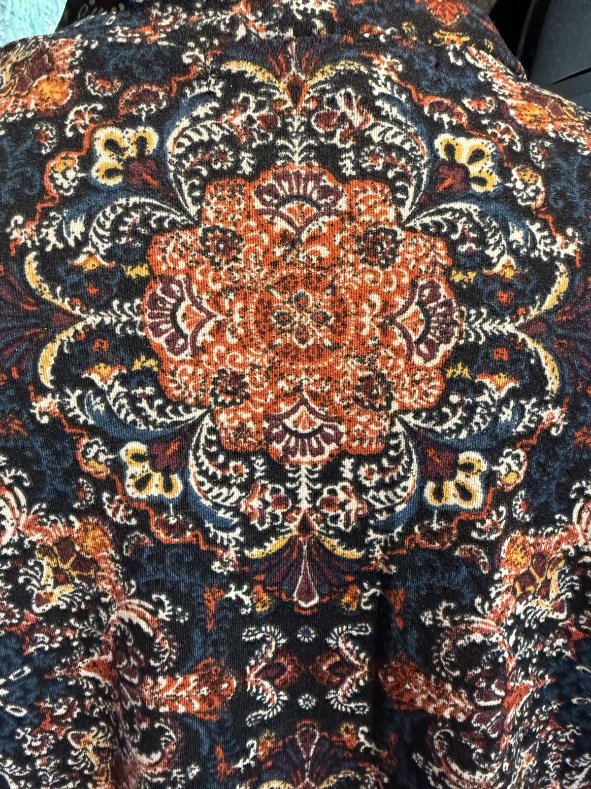 French Laundry Bohemian Style Open Front Kimono Cardigan with Floral Print