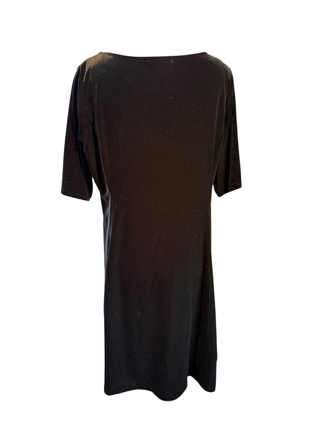 Land’s End Classic Black Velvet Dress with Elbow Sleeves