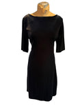 Land’s End Classic Black Velvet Dress with Elbow Sleeves
