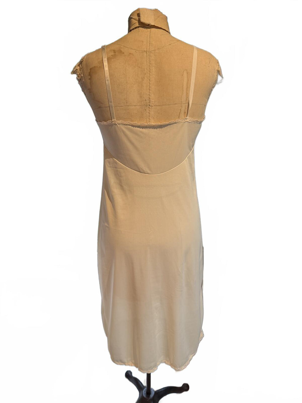 Kayser Vintage Cream Slip Dress with Lace Detail