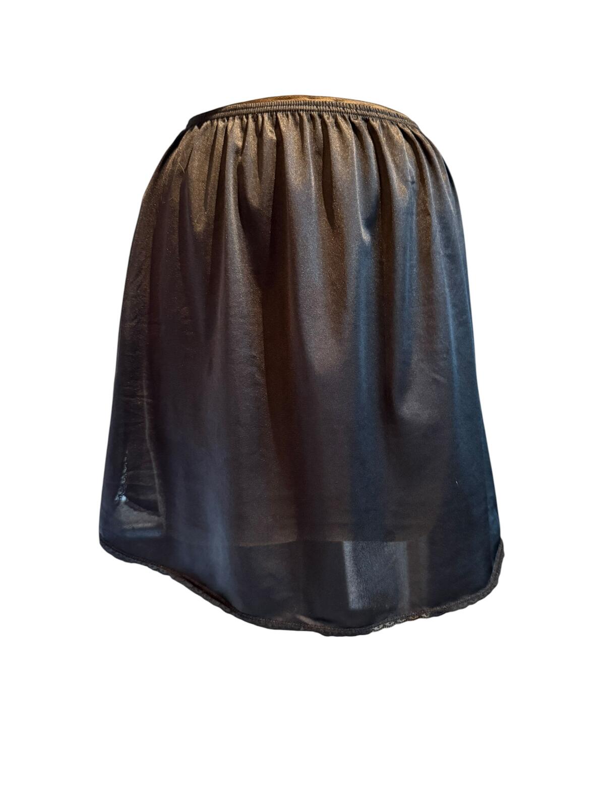 Vasserette Black Half Slip Petticoat with Elastic Waistband