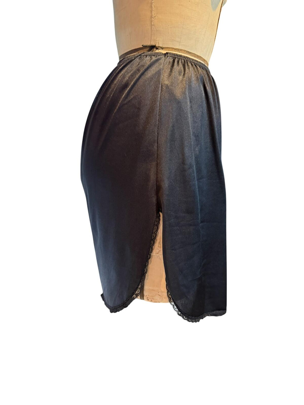 Vasserette Black Half Slip Petticoat with Elastic Waistband