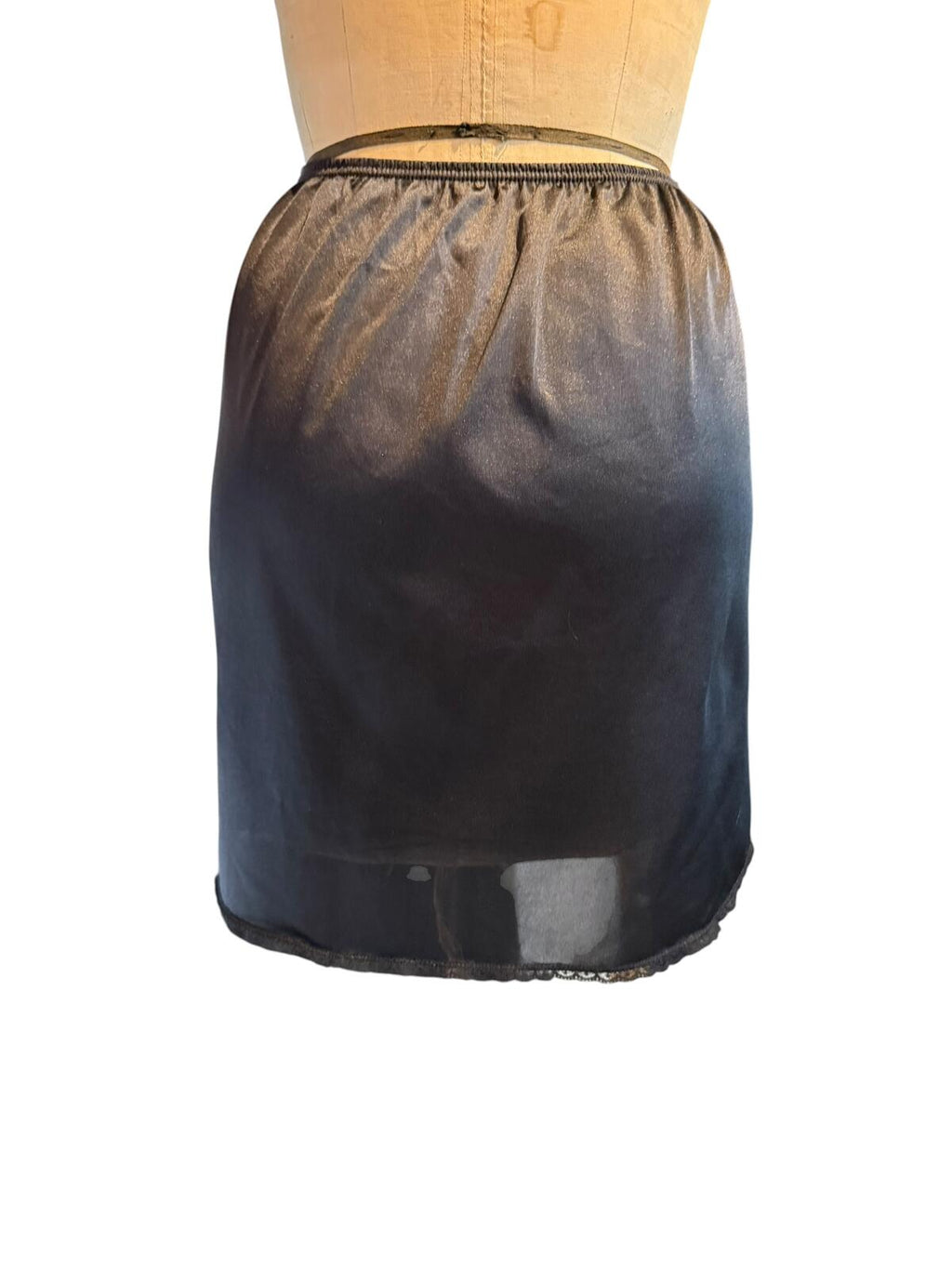 Vasserette Black Half Slip Petticoat with Elastic Waistband