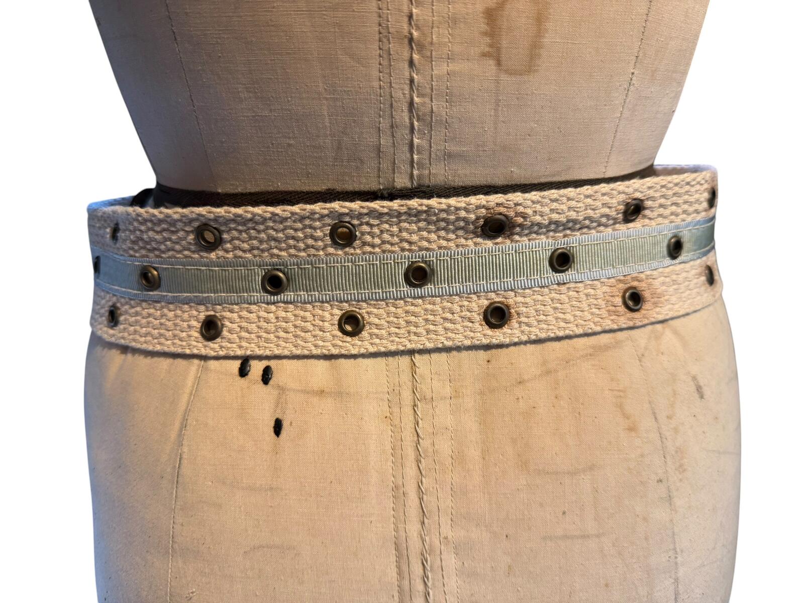 Canvas Belt with Metal Eyelets and Buckle